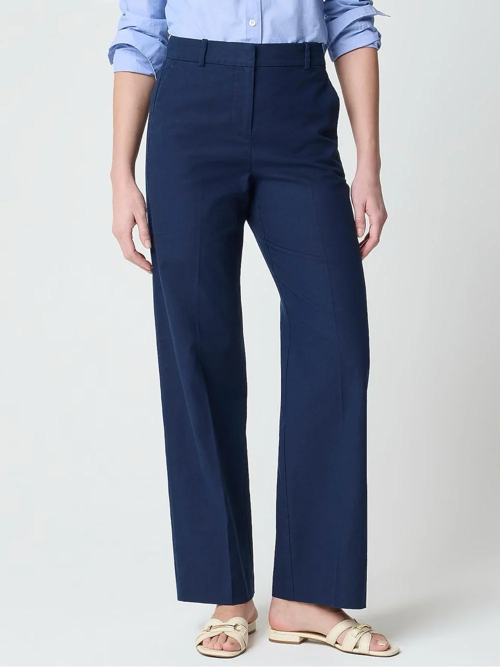NWT J Crew Remy Navy Linen Blend Pants Sz 2